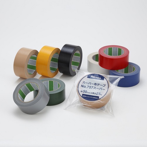 梱包用カラー布テープ No.757 全7色 手で切れる ガムテープ｜テープ