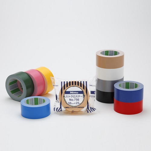 梱包用カラー布テープ(ベストクロス™テープ) No.756 全9色 強粘着 手で切れる ガムテープ